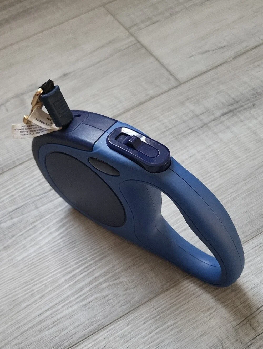 Blue Retractable Dog Leash with Gold Clip